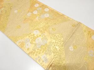 アンティーク　菊に秋草・観世水模様織り出し袋帯（材料）